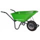 Klus- en Tuin Kruiwagen 100L Kunststof Limegroen (premium gecoat onderstel)